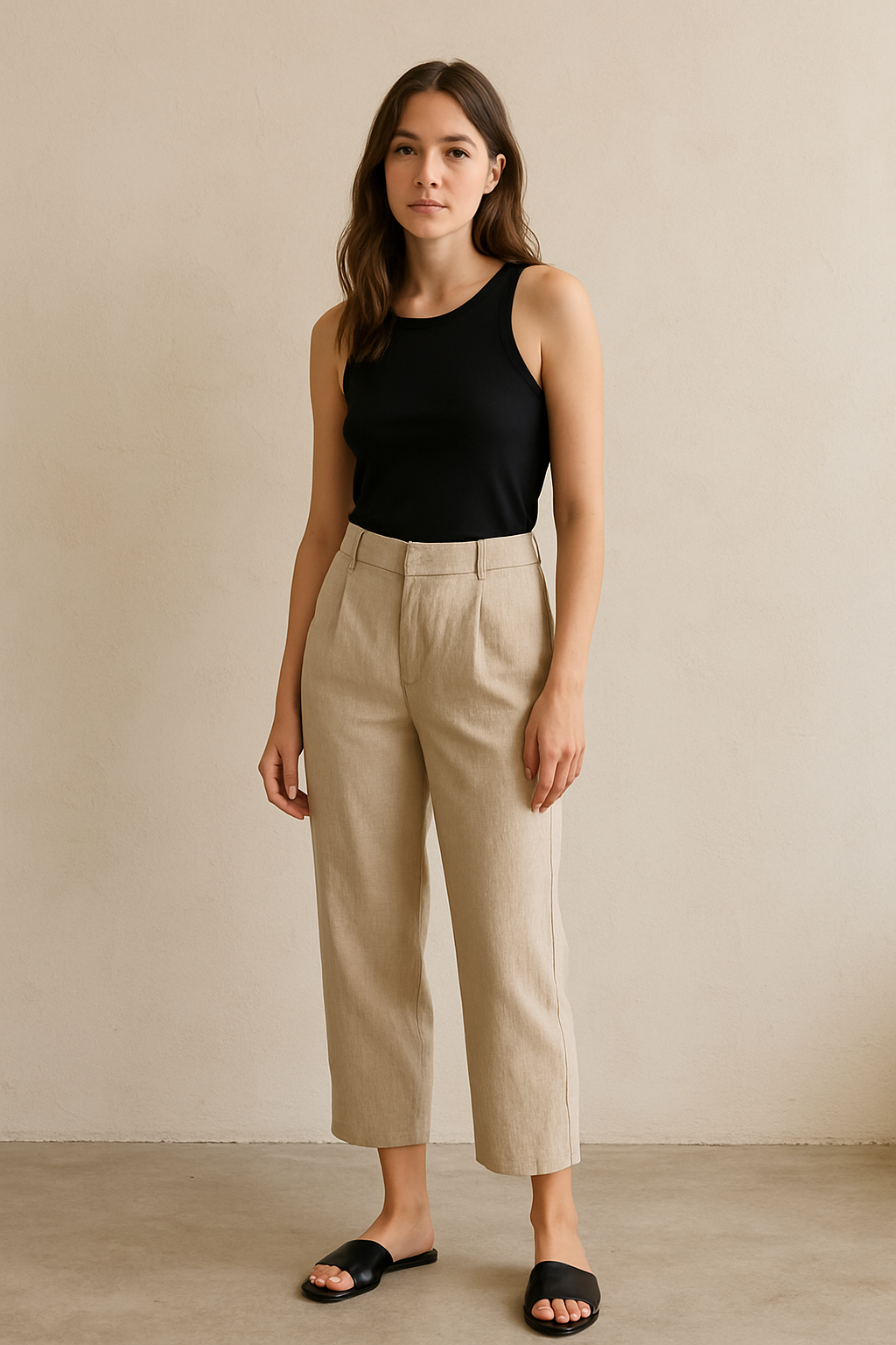 Lila | Cropped Linen Trousers